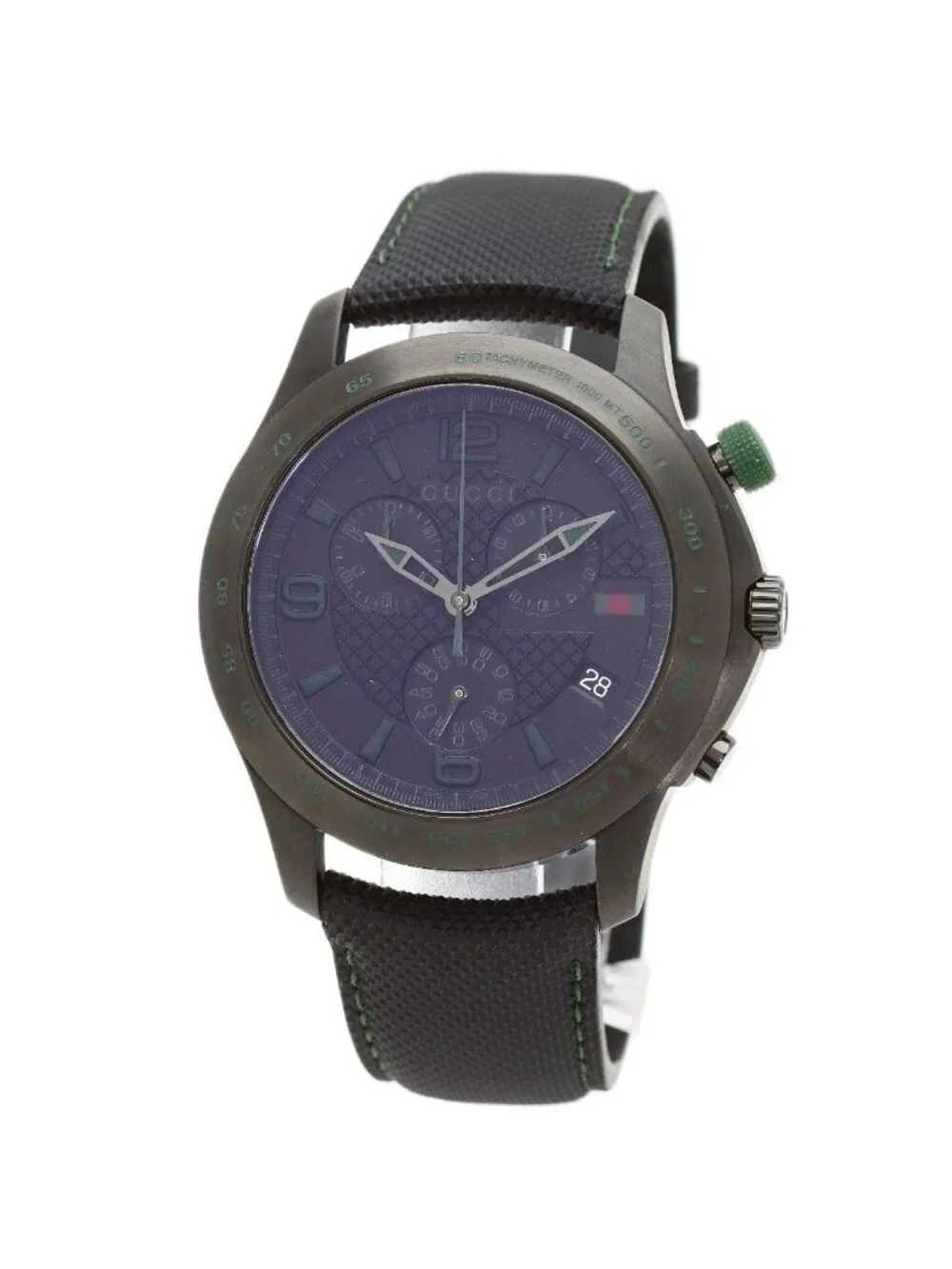 Gucci Timeless Chrono Watch SS Leather